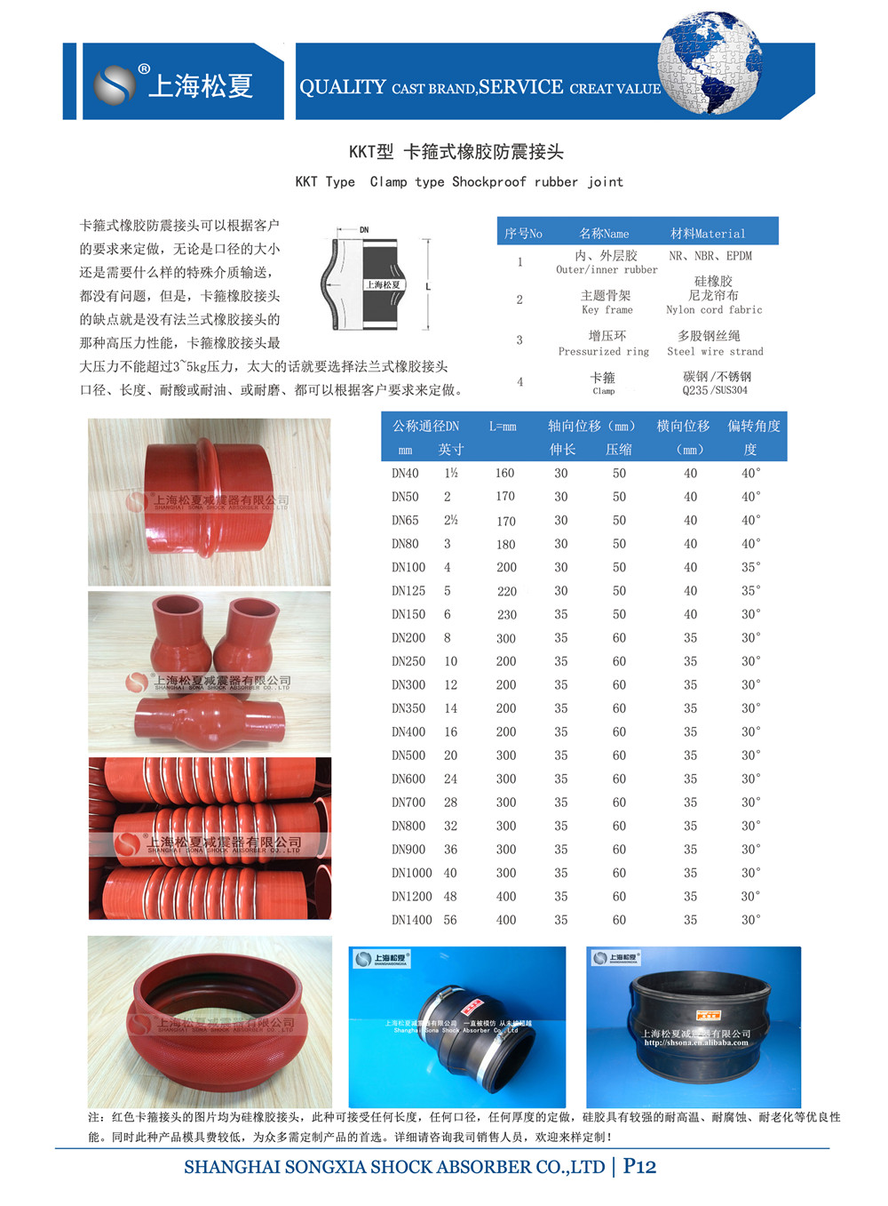 KKT-DN150-1.6Mpa消防多級泵卡箍橡膠軟接頭 KKT-DN150-1.6Mpa消防多級泵卡箍橡膠軟接頭